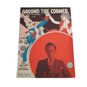 Vintage Sheet Music 1930 Around The Corner 6/8 Novelty Song Easy Listening